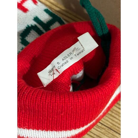 Kurt Adler Vintage Christmas Stockings-with Pom Pom-Lot of 2 FREE SHIP - Picture 5 of 7